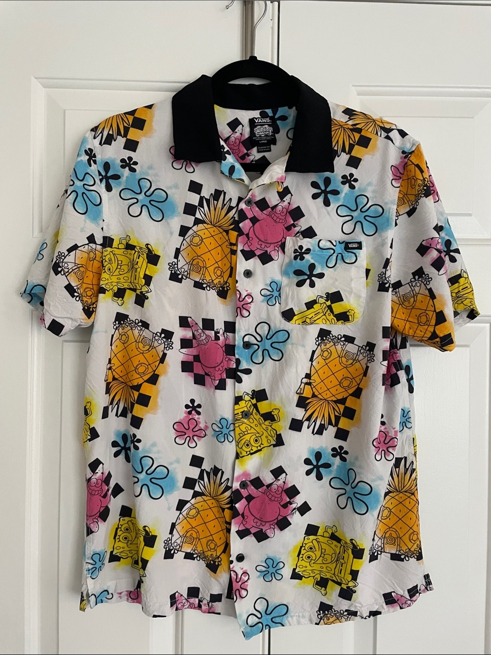 Vans off The Wall Vintage Sponge Bob SquarePants button down shirt